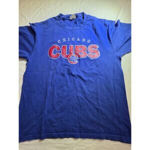 Royal blue Chicago Cubs t-shirt Walking Bear logo. Lee Sport Men’s Size Large